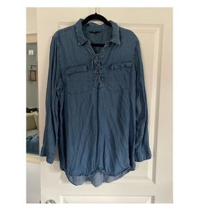 Tie up chambray dress